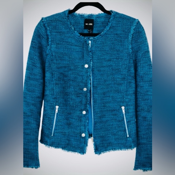 NIC+ZOE Jackets & Blazers - Worn Once NIC+ZOE Deserve It Fringe Detail Teal Bouclé Jacket